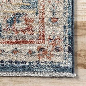 nuLOOM Harley Faded Medallion Area Rug, 6' 7" x 9', Blue