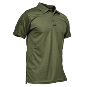 magcomsen tactical polo shirts for men short sleeve summer golf shirts casual polo shirt for men army green m