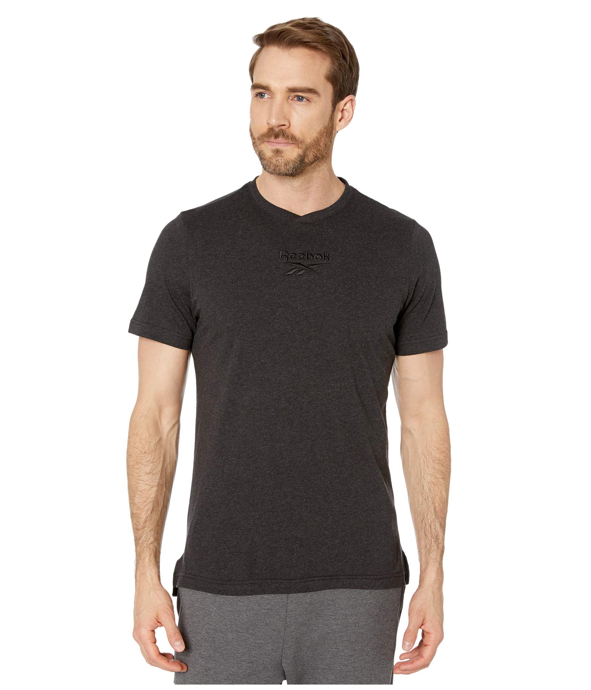 Reebok Training Essentials Melange Tee, Black Melange, XX-Large