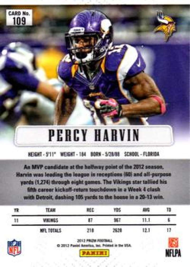 2012 Panini Prizm #109 Percy Harvin Vikings NFL Football Card NM-MT