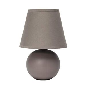 simple designs lt2008-gry mini ceramic globe table lamp with matching fabric shade, gray 5.51 x 5.51 x 8.66