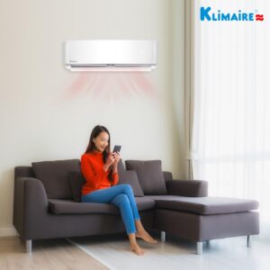 Klimaire 12,000 BTU 20.8 SEER2 Ductless Mini-Split Inverter Air Conditioner Heat Pump System with 15-ft Installation Kit Wall Bracket 115V