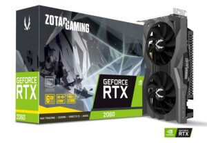 zotac gaming geforce rtx 2060 6gb gddr6 192-bit graphics card, super compact, zt-t20600h-10m