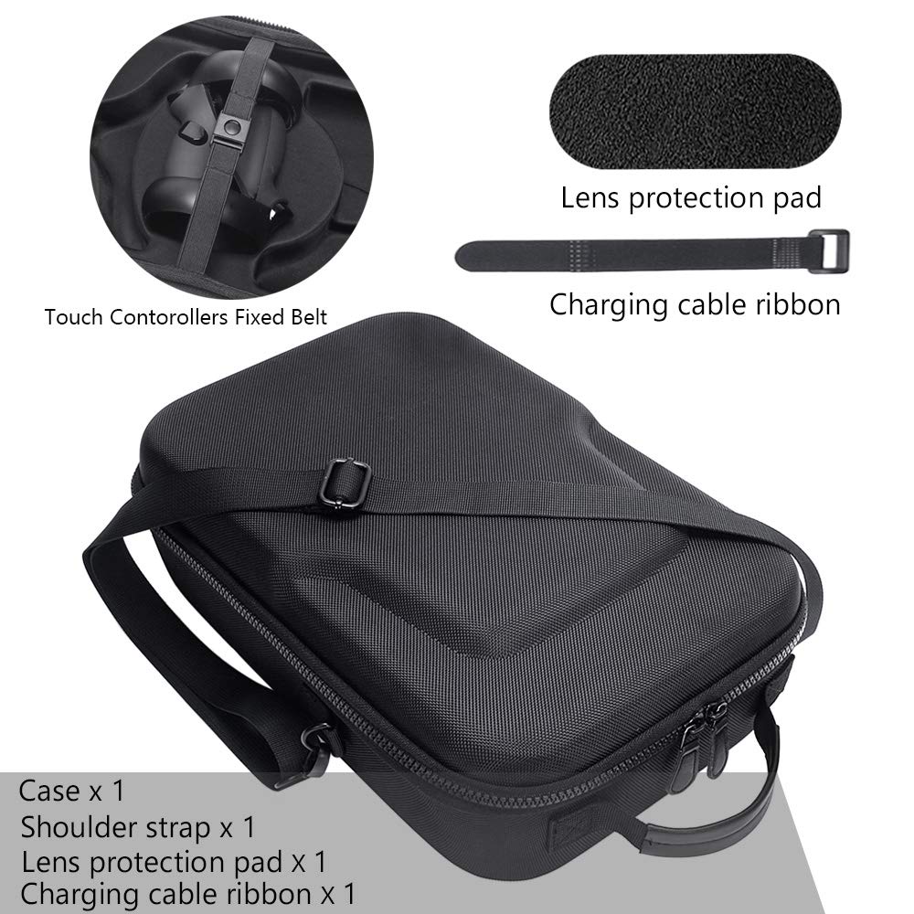 Zaracle Hard Travelling Case Storage Case Protective Pouch Bag Carrying Case for Oculus Quest 2 and Oculus Quest All-in-one VR Gaming Headset (Black) …