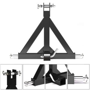 hikotor Heavy Duty 3 Point 2 Inch Receiver Drawbar Hitch Adapter Subcompact Trailer and Farm Equipment Replacement for BX Kubota John Deere LM25H WLM Tractor NorTrac Kioti Yanmar Cat