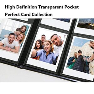 160 Pockets Trading Card Sleeves, Side Loading Pocket Binder, Album Pages Card Collector Coin Holders Wallets Sleeves Set (Black 160)