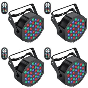 stage lights 36 led par lights, u`king rgb uplights stage lighting indoor for christmas halloween music party disco wedding, remote control, dmx control sound activated party lights