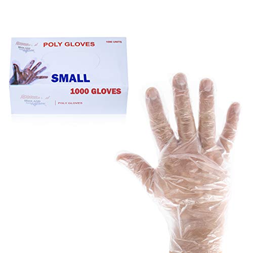 Upper Midland Products 1000 Small Food Service Gloves, Poly Food Gloves Disposable for Food Prep Kitchen Food Service