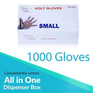 Upper Midland Products 1000 Small Food Service Gloves, Poly Food Gloves Disposable for Food Prep Kitchen Food Service