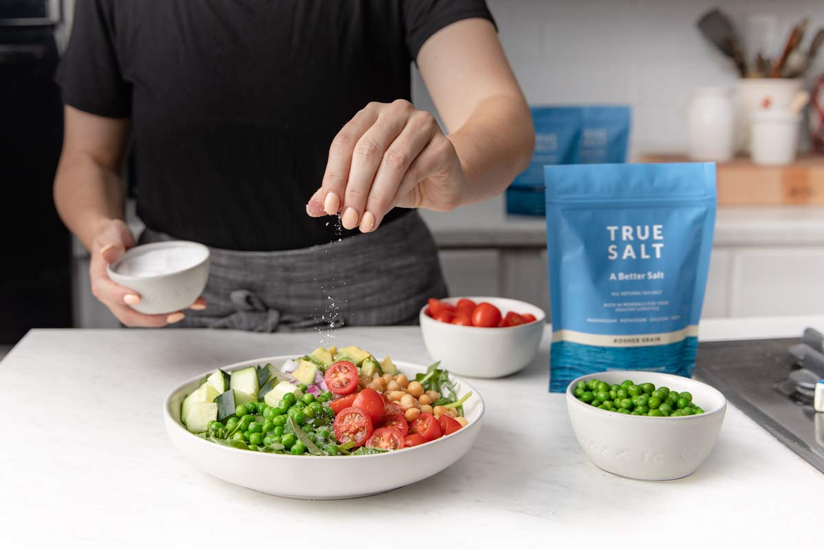 True Salt Fine Grain Salt - All Natural Gourmet Sea Salt - Perfect for Keto, BBQs, Grilling, Pasta, Sauces, Soups, Baking, Rubs, Steak, Chicken, Vegetables, Seafood, Bread, and Popcorn - 16 oz bag