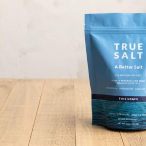 True Salt Fine Grain Salt - All Natural Gourmet Sea Salt - Perfect for Keto, BBQs, Grilling, Pasta, Sauces, Soups, Baking, Rubs, Steak, Chicken, Vegetables, Seafood, Bread, and Popcorn - 16 oz bag