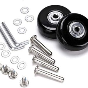 F-ber Suitcase Luggage Wheels Replacement Kit OD60mm Wheels ABEC 608zz Skate Inline Outdoor Skate Replacement Wheels Multiple Sizes, Set of (2) Wheels (OD:60 W:18 ID:6 Axles: 30 & 35)