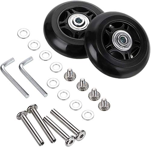 F-ber Suitcase Luggage Wheels Replacement Kit OD60mm Wheels ABEC 608zz Skate Inline Outdoor Skate Replacement Wheels Multiple Sizes, Set of (2) Wheels (OD:60 W:18 ID:6 Axles: 30 & 35)