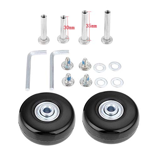 F-ber Suitcase Luggage Wheels Replacement Kit OD60mm Wheels ABEC 608zz Skate Inline Outdoor Skate Replacement Wheels Multiple Sizes, Set of (2) Wheels (OD:60 W:18 ID:6 Axles: 30 & 35)