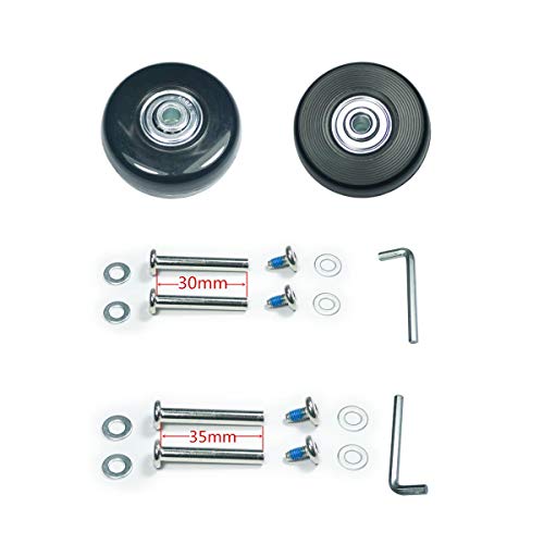 F-ber Suitcase Luggage Wheels Replacement Kit OD60mm Wheels ABEC 608zz Skate Inline Outdoor Skate Replacement Wheels Multiple Sizes, Set of (2) Wheels (OD:60 W:18 ID:6 Axles: 30 & 35)