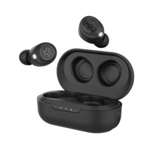 jlab audio jbuds air true wireless signature bluetooth earbuds, charging case, black, ip55 sweat resistance, bluetooth 5.0 connection (renewed)