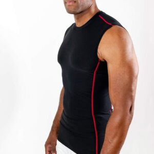 DEVOPS 3 Pack Men's Athletic Compression Mesh Sleeveless Shirts (2X-Large, Black/Black/Black)