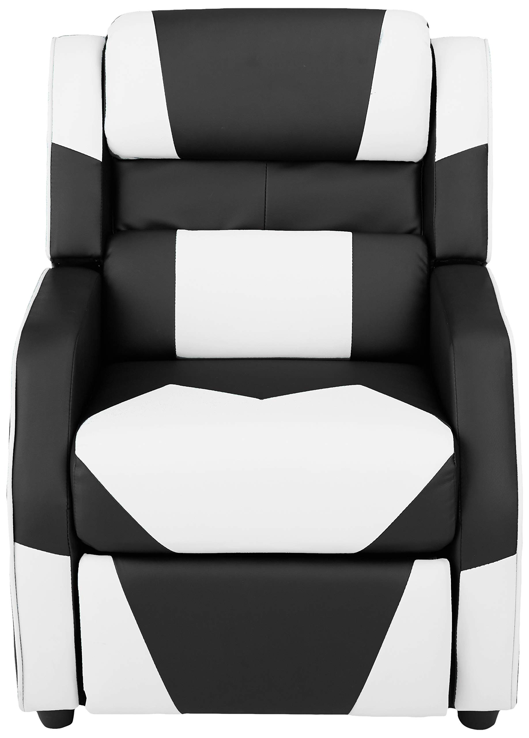 Amazon Basics Kids/Youth Gaming Recliner with Headrest and Back Pillow, 3+ Age Group, Black/White