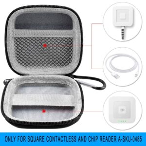 Chip Card Reader Scanner Case, Hard Carrying Bag Holder Fits Square A-SKU-0485 Contactless and Chip Reader with USB Charge Cable for EMV Chip Cards/Apple Pay/Android Pay/More - Black by COMECASE