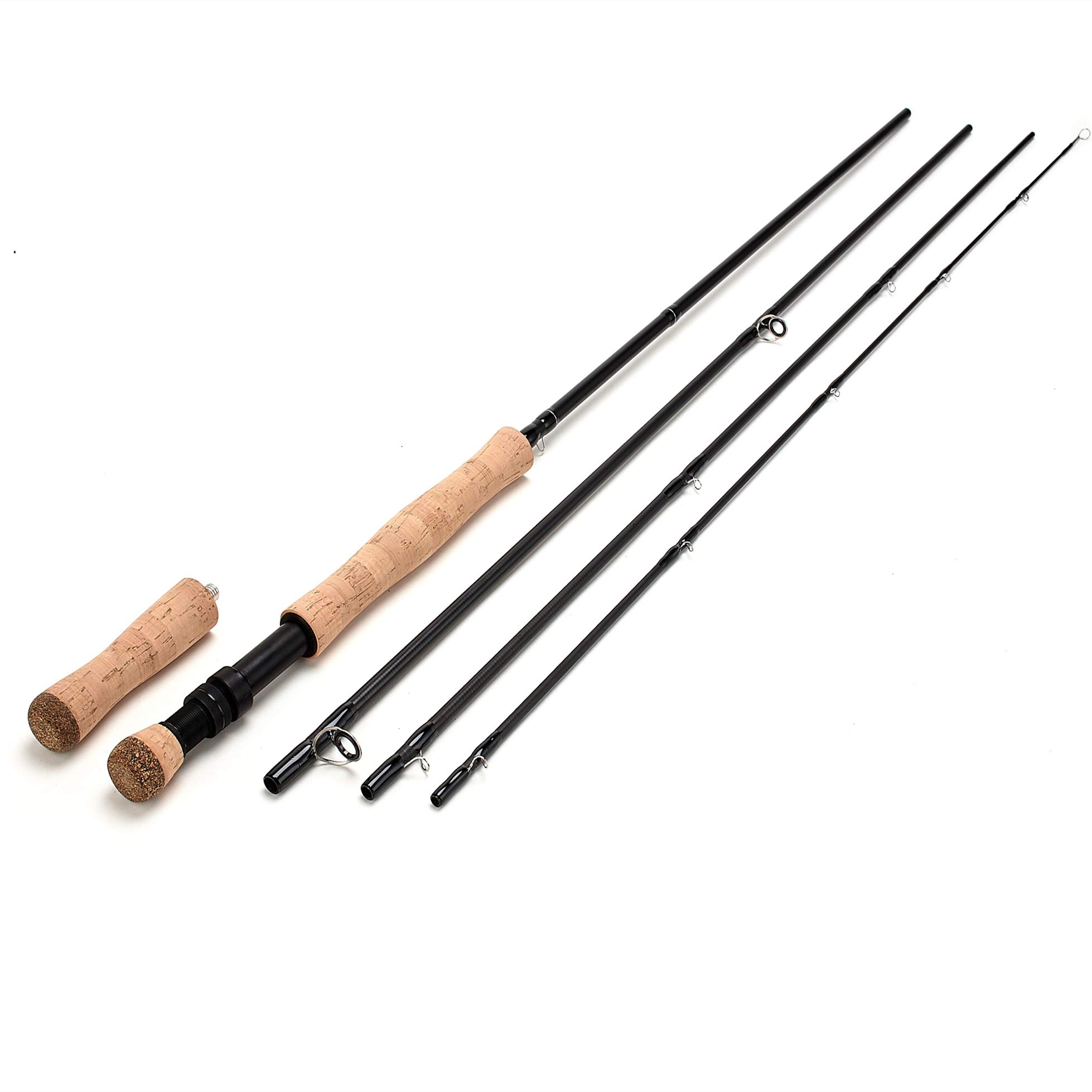 10 feet 9 inches Carbon Fiber Switch 7wt 8wt Fly Fishing Rod 4 Pieces Sections Extra Handle Freshwater Fishing Trout Lake Cork Handles