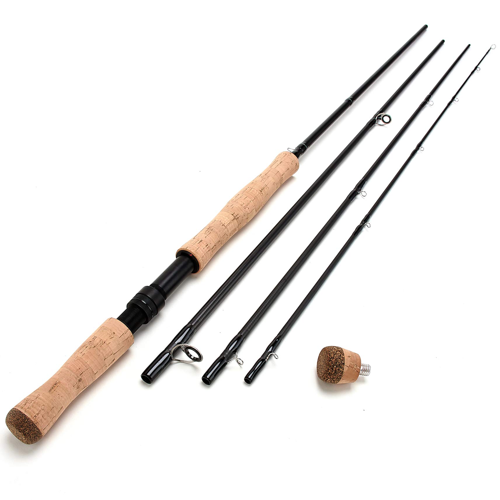 10 feet 9 inches Carbon Fiber Switch 7wt 8wt Fly Fishing Rod 4 Pieces Sections Extra Handle Freshwater Fishing Trout Lake Cork Handles