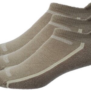 High Falls Footwear Mens 3-Pack No Show Tab Golf Socks (Medium, Khaki)