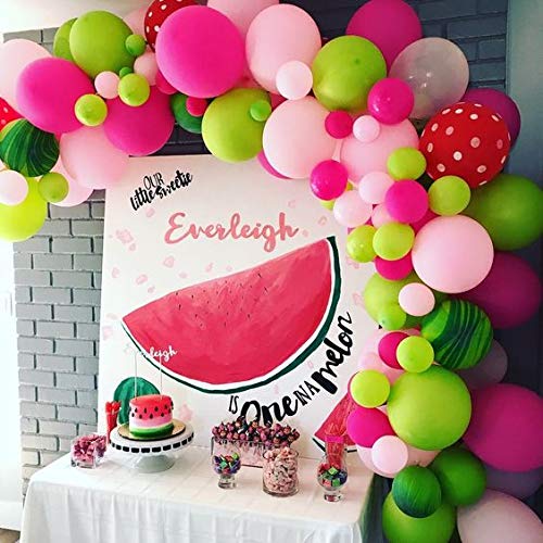 100 Pack Watermelon Party Decorations Balloon Garland & Arch Kit 100 Balloons for Wedding Baby Shower Birthday Party Backdrop