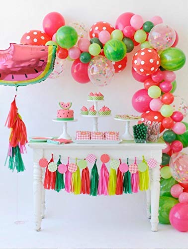 100 Pack Watermelon Party Decorations Balloon Garland & Arch Kit 100 Balloons for Wedding Baby Shower Birthday Party Backdrop