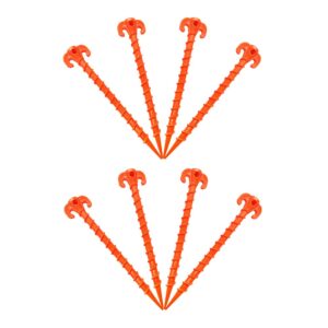 beach tent stakes canopy anchors canopy stakes heavy duty screw shape 10 inch - 8 pack orange