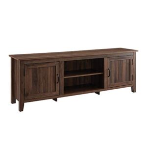 walker edison ashbury coastal style grooved door tv stand for tvs up to 80 inches, 70 inch, dark walnut