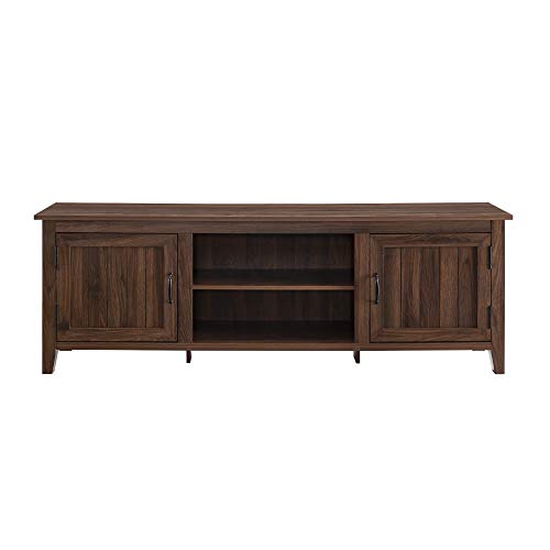 Walker Edison Ashbury Coastal Style Grooved Door TV Stand for TVs up to 80 Inches, 70 Inch, Dark Walnut