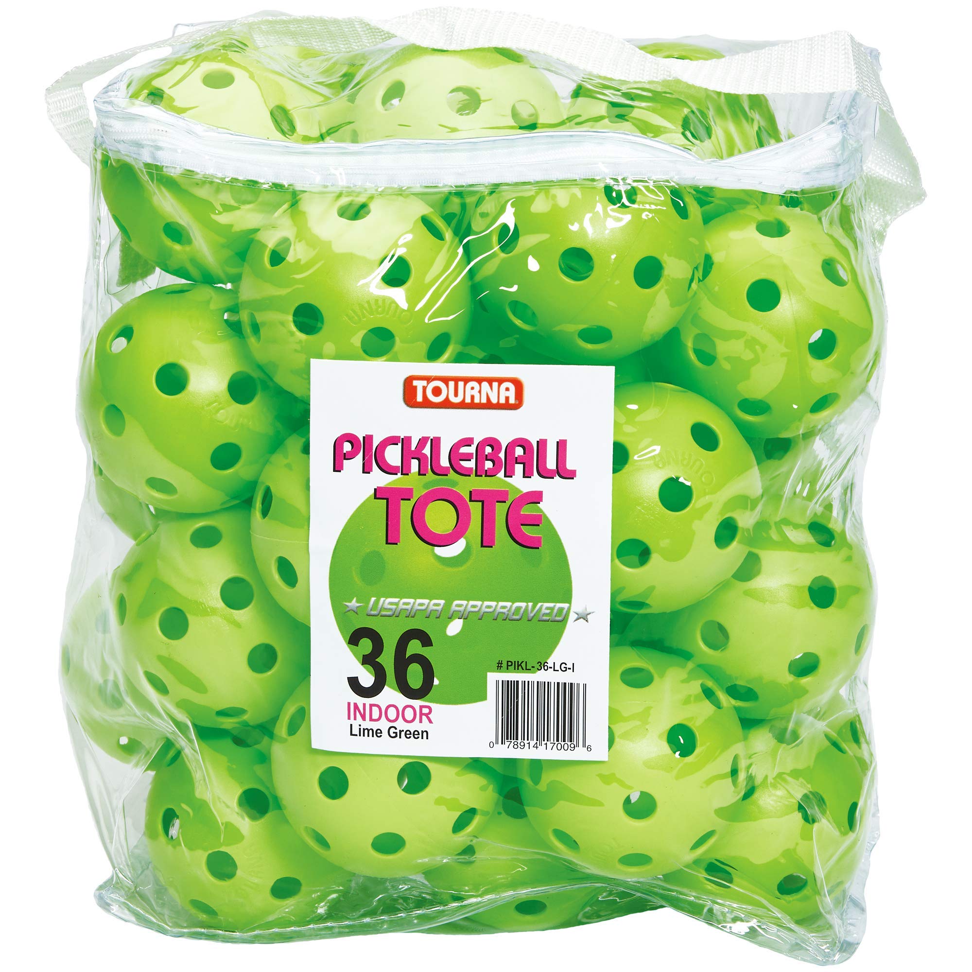 Tourna Strike Indoor Pickleballs Lime Green 36 Pack (PIKL-36-LG-I)