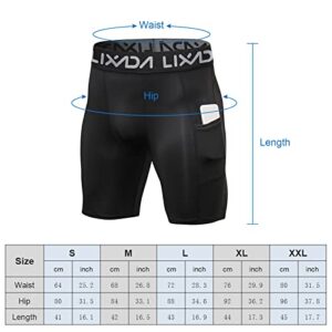 LIXADA Men's Compression Shorts Pants 3Packs, Performance Sports Baselayer Cool Dry Tights Active Workout Underwear