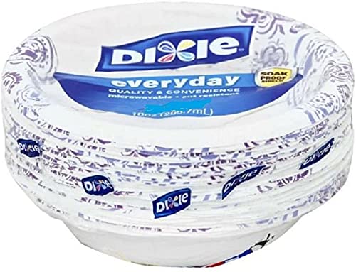 Party Dixie Everyday Disposable Paper Bowls, 10 oz, 42 count - 3 Pack