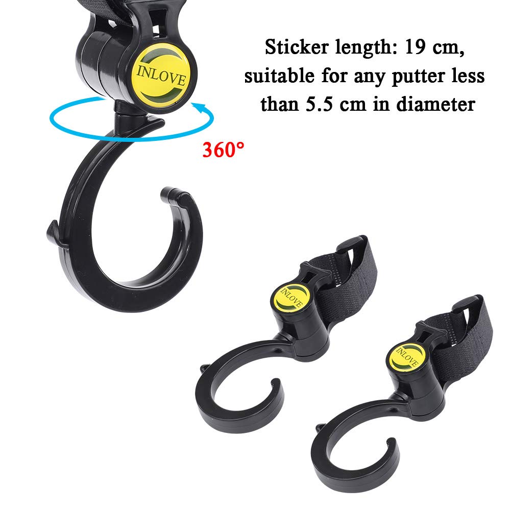 Baby Stroller Hooks, 2 PCS 360°Multi Purpose Hanger Suspension Bag Clip Organizer Accessories for Baby Travel Walking Shopping