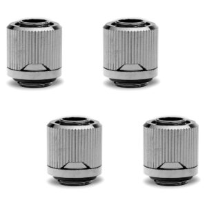 ekwb ek-quantum torque stc-10/13 compression fitting for soft tubing, 10/13mm (3/8" id, 1/2" od), black nickel, 4-pack