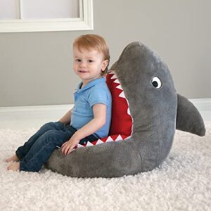 Trend Lab Shark Toddler Chair Plush Character Kids Chair Comfy Furniture Pillow Chair for Boys and Girls, 21 x 19 x 19 inches