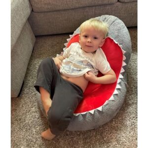 Trend Lab Shark Toddler Chair Plush Character Kids Chair Comfy Furniture Pillow Chair for Boys and Girls, 21 x 19 x 19 inches