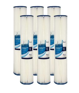 pack of 6 - whole house 20" x 4.5" full flow pleated polyester sediment filter replacement cartridge 30 micron - compatible with pentek r30-20bb