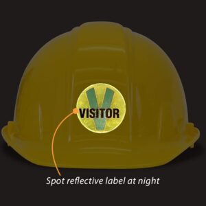 SmartSign "Visitor" Pack of 5 Hard Hat Labels | Retro-Reflective, 2" Circle