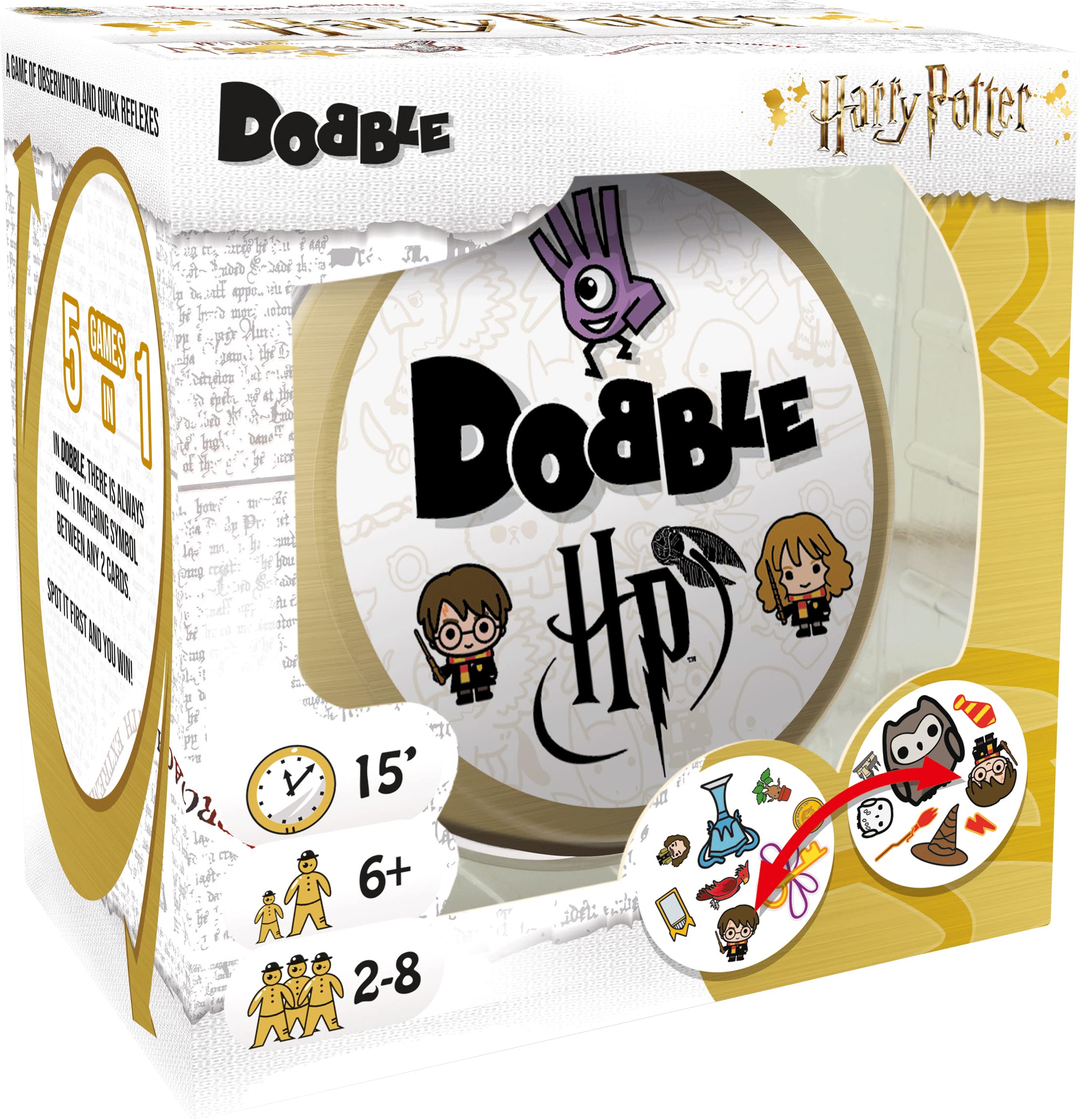 Asmodee | Harry Potter Dobble | Card Game | Ages 6+ | 2-8 Players | 15 Minutes Playing Time