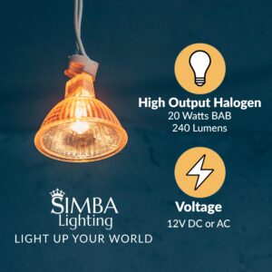 Simba Lighting Halogen MR16 20W 12V Light Bulbs (6 Pack) for Landscape, Track Lights, Fiber Optics, Desk Lamps, BAB C Spotlights with Glass Cover, GU5.3 Bi Pin Base, 2700K Warm White Dimmable