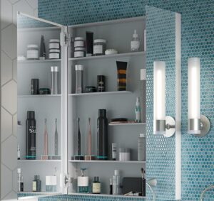 kohler maxstow frameless surface mount bathroom medicine cabinet, 30" w x 40" h, dark anodized aluminum