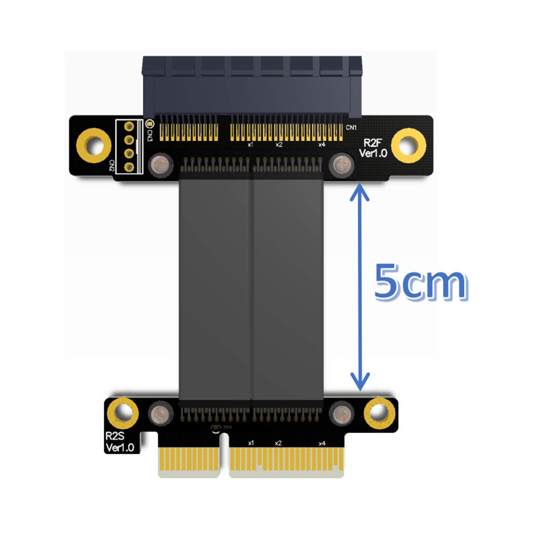 ADT-Link PCIe 3.0 x4 Male to Female Extension Cable R22SF PCI Express Gen3 Motherboard Graphics SSD RAID Extender Conversion Riser Card(5CM)