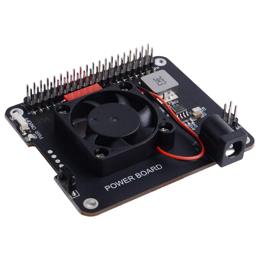 GeeekPi DockerPi Power Board for Raspberry Pi 4 Model B & Raspberry Pi 3B+, Power Supply with Safe Shutdown Auto Cooling Fan Expansion Board for Stack DockerPi Module & Raspberry Pi 2B/3B