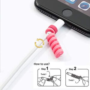 36 PCS Cable Protectors for iPhone iPad Charger End Cord Savers with 2 Desk Cable Clips, VIWIEU Spiral USB Wire Protector for Headphone MacBook Laptop Earphone Cell Phone Cute Cable Wrap Accessories