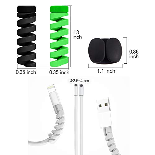 36 PCS Cable Protectors for iPhone iPad Charger End Cord Savers with 2 Desk Cable Clips, VIWIEU Spiral USB Wire Protector for Headphone MacBook Laptop Earphone Cell Phone Cute Cable Wrap Accessories