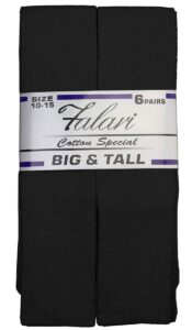 6 pairs men's athletic tube socks over the calf - big & tall (10-15 big & tall, 6-pairs black)