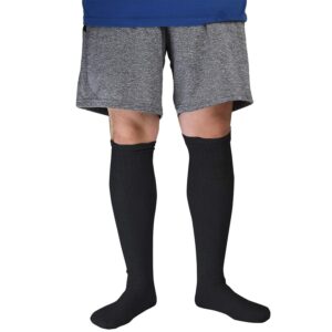 6 Pairs Men's Athletic Tube Socks Over the Calf - Big & Tall (10-15 Big & Tall, 6-pairs Black)