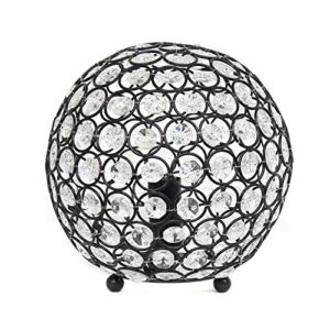 elegant designs lt1026-rbz 8" elipse crystal collection metal crystal ball sequin table desk lamp for accent lighting, décor, living room, restoration bronze